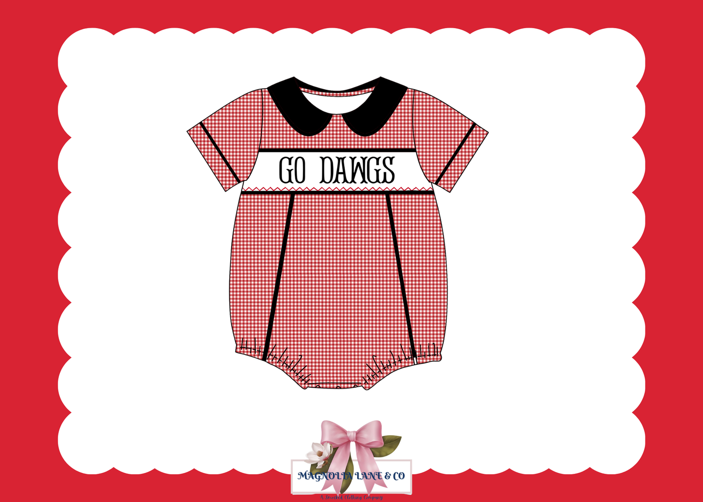 PO23: Boy’s Red & Black Gingham Game Day Bubble