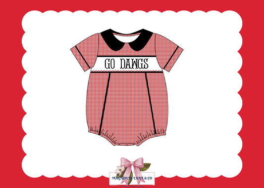 PO23: Boy’s Red & Black Gingham Game Day Bubble