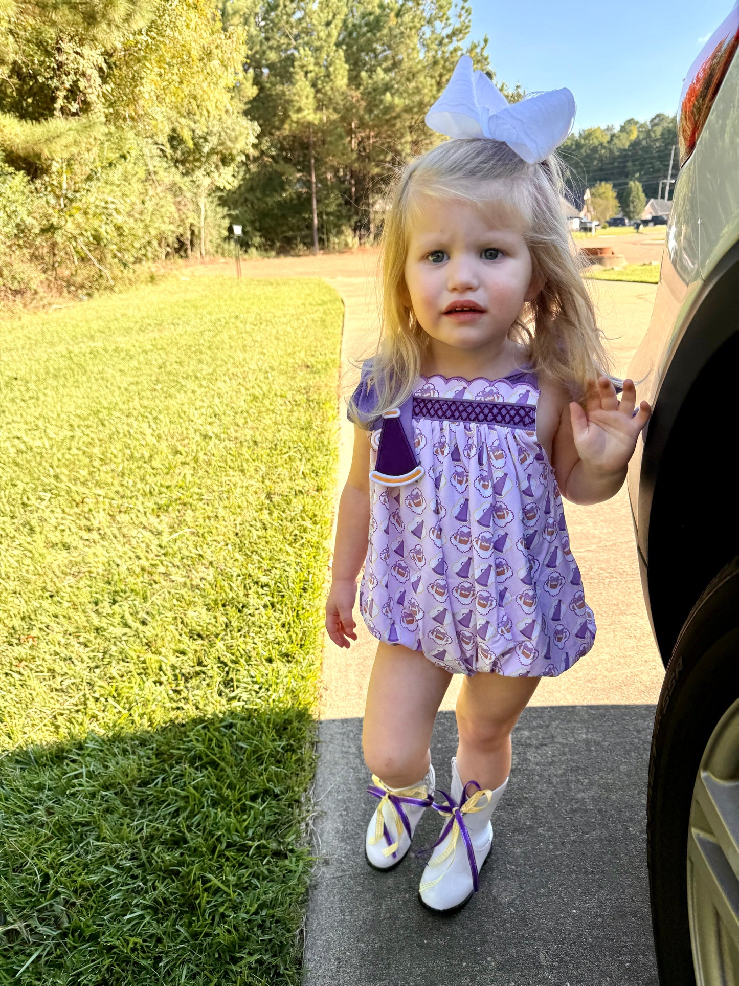 Purple & Gold Go, Fight, Win Bubble
