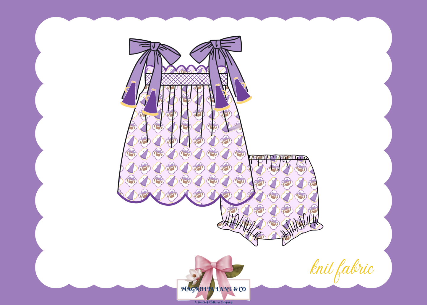 PO23: Purple & Gold Go, Fight, Win Bloomer Set/Dress