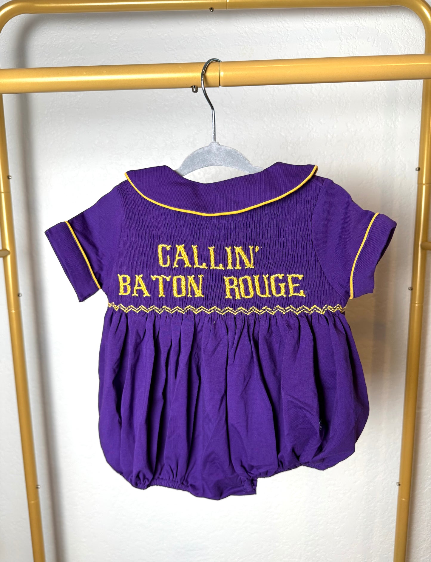 Boy's Purple & Gold Tiny Tailgater Bubble - "CALLIN' BATON ROUGE"