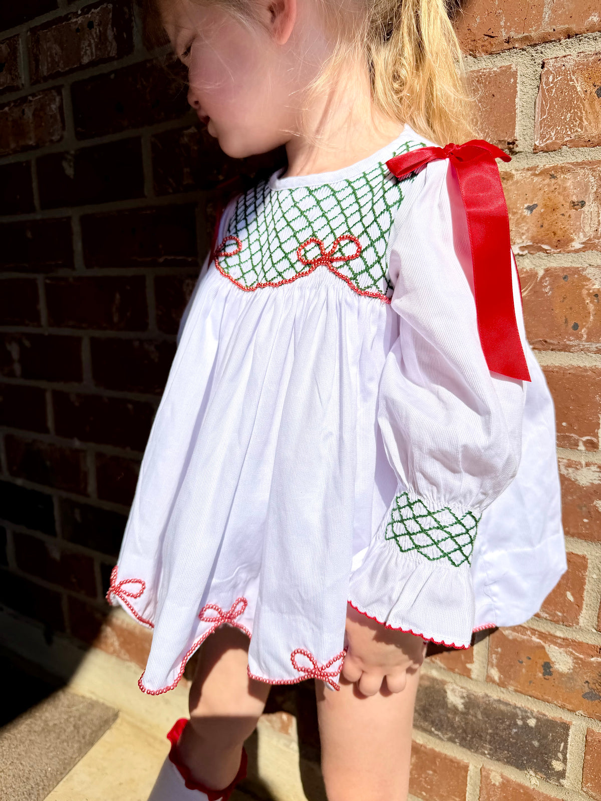 White Christmas: Girl's Bloomer Set/Dress