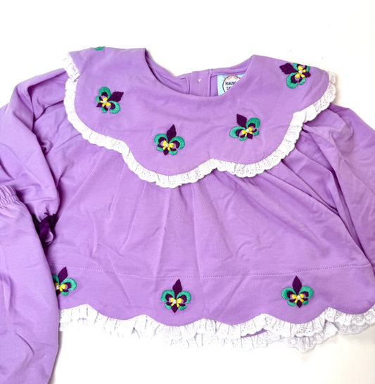 Little Miss Mardi Gras Bloomer Set