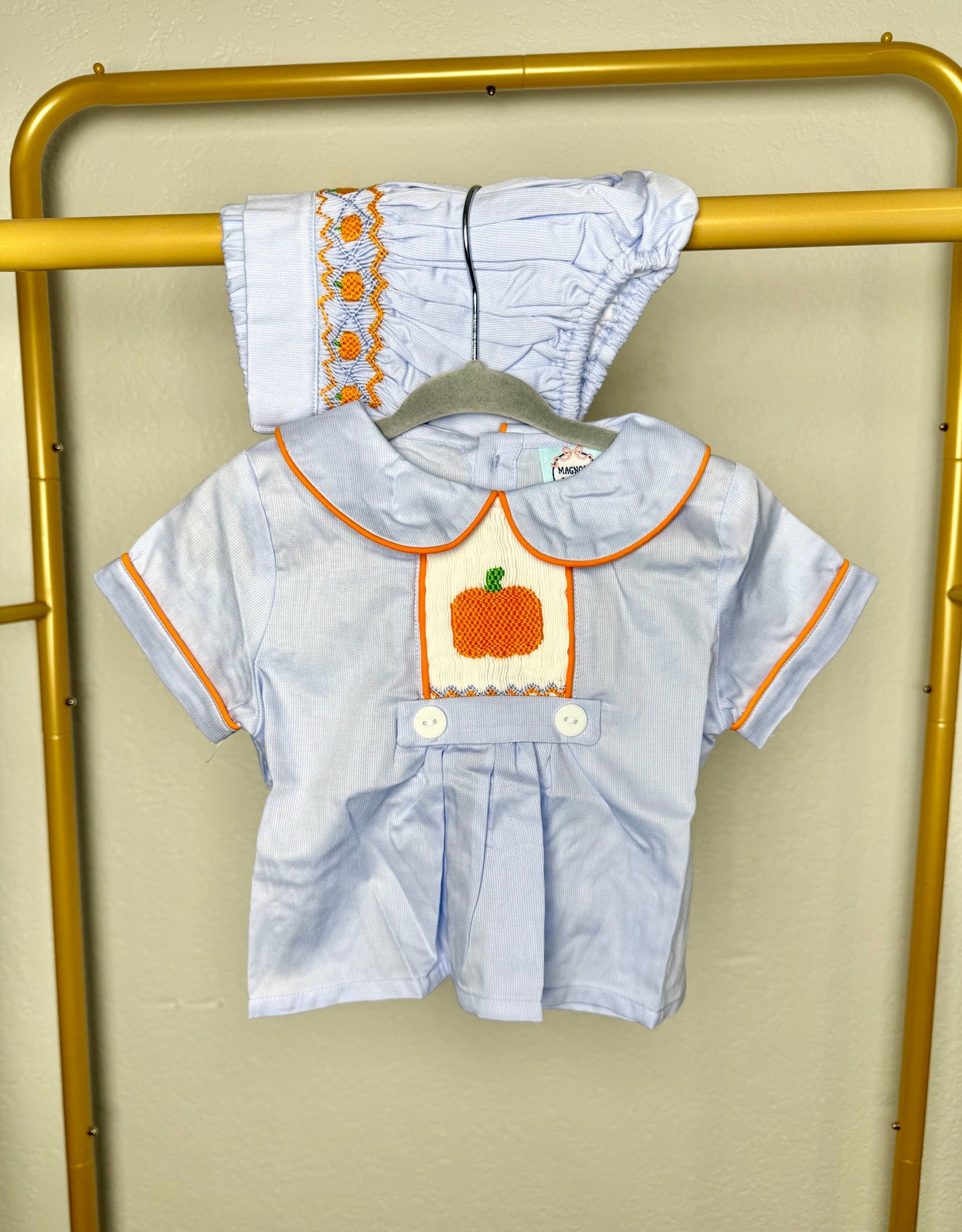Boy’s Little Pumpkin Diaper Set