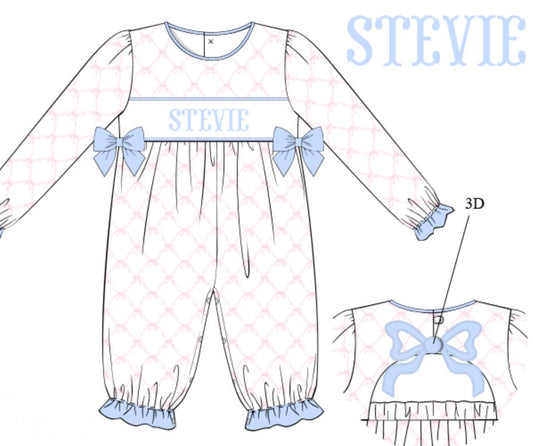 Bow Trellis Romper - "GIRLY GIRL"