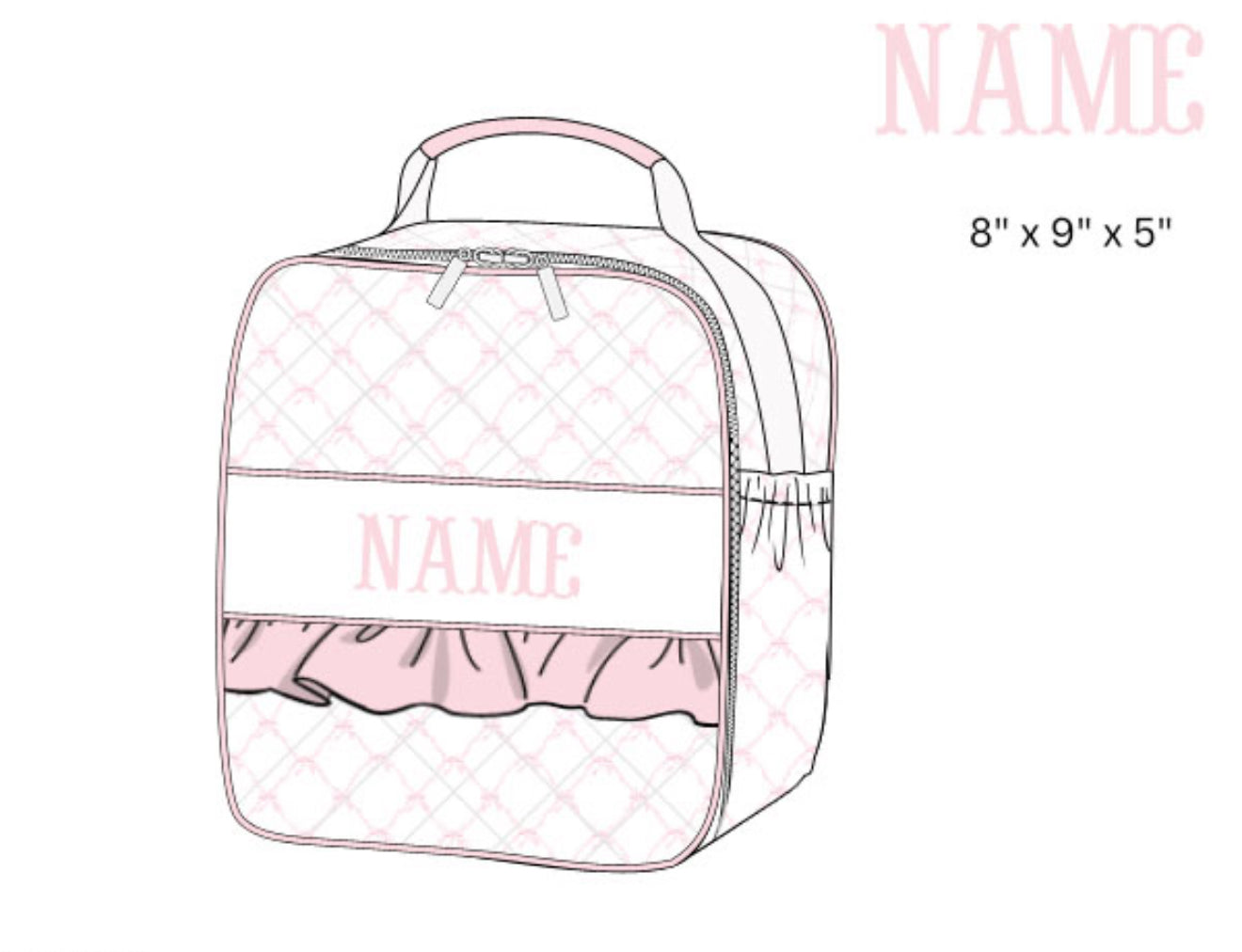 Pink Bow Trellis Lunch Box w/ bows