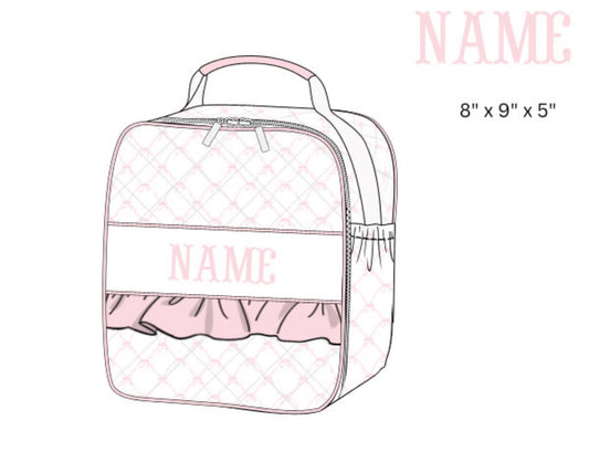 Pink Bow Trellis Lunch Box w/ bows