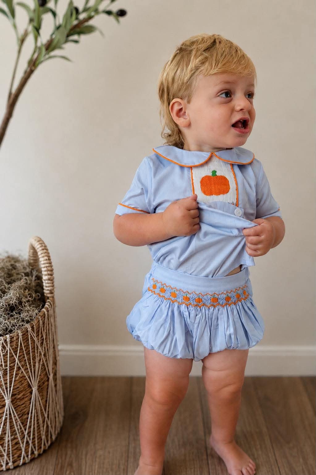 Boy’s Little Pumpkin Diaper Set
