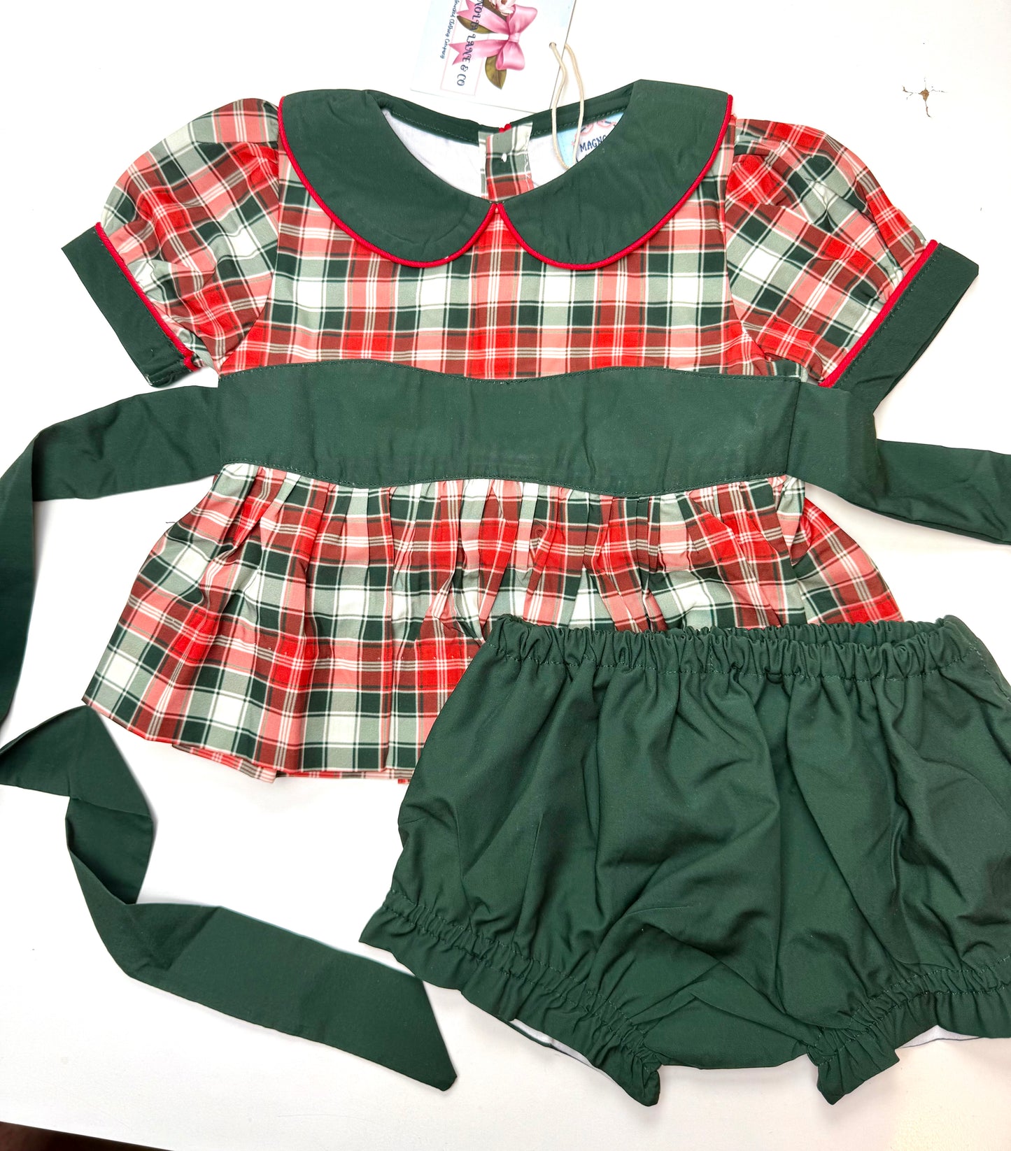 Christmas Plaid: GIRL'S BLOOMER SET