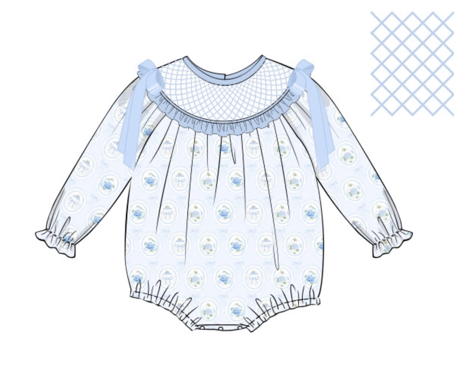 Blue & White Ornaments: BUBBLE