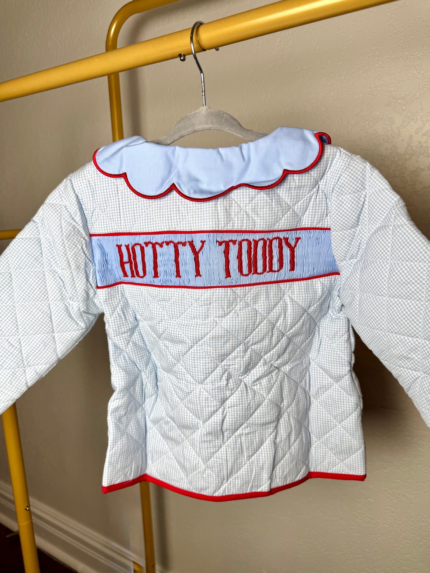 Girl's Blue & Red Quilted Jacket - "HOTTY TODDY"