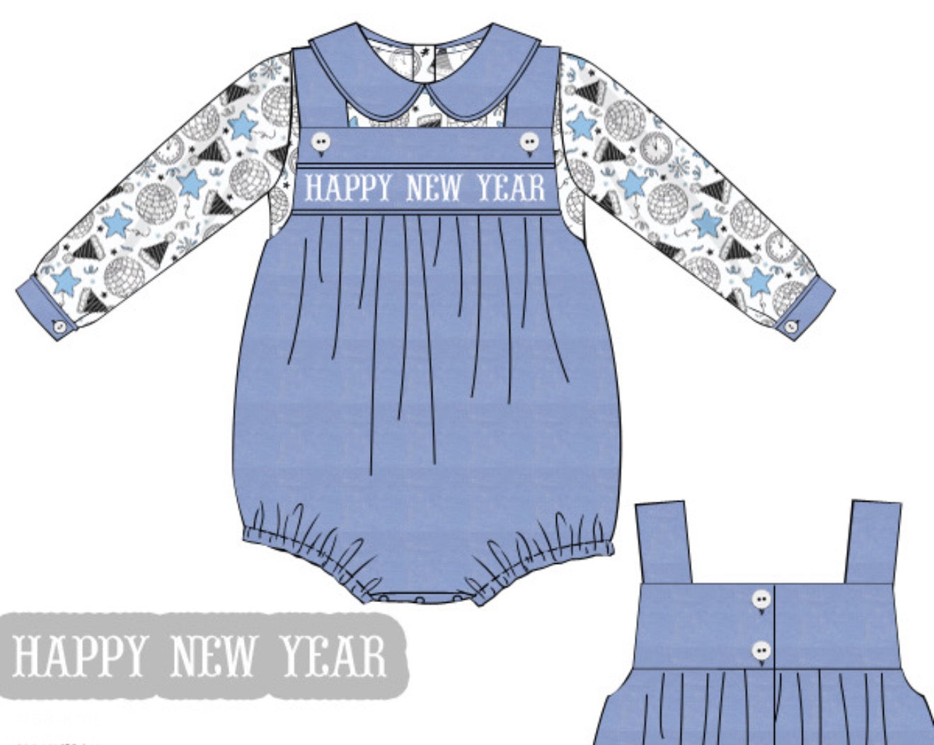 Boy's New Year's Blue Velvet BUBBLE