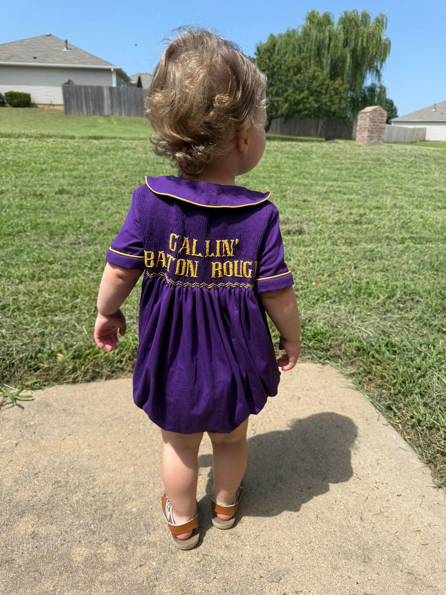 Boy's Purple & Gold Tiny Tailgater Bubble - "CALLIN' BATON ROUGE"