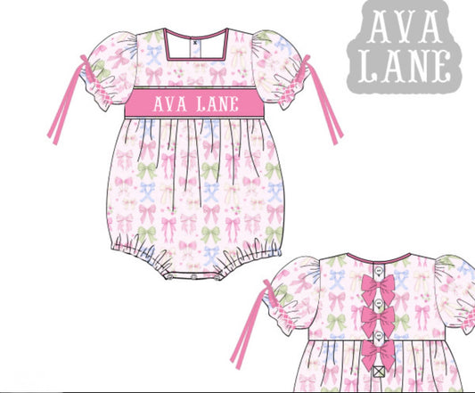 Pastel Bows Bubble - "MISS PRISS"