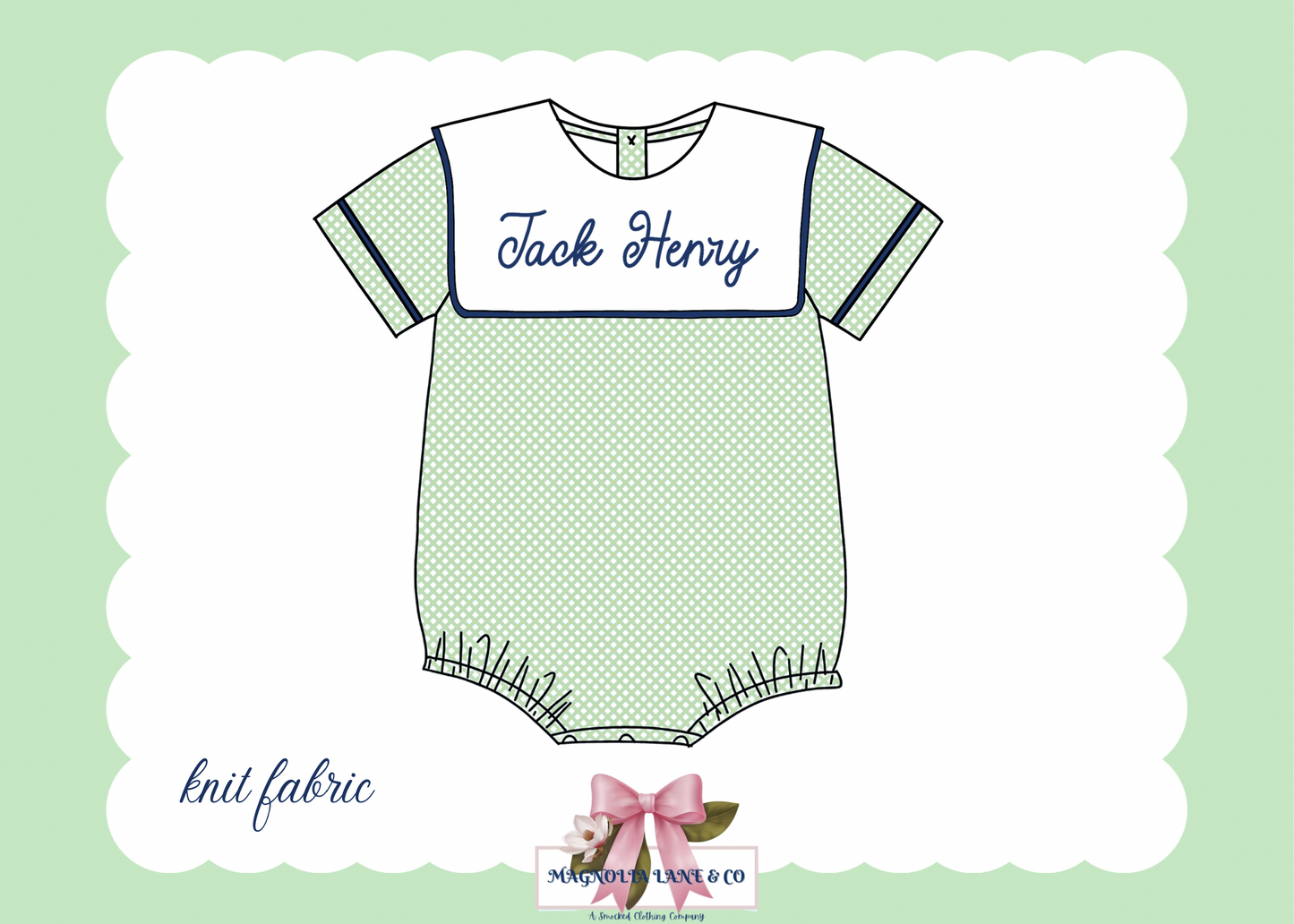 PO22: Boy's Green Plaid Bubble