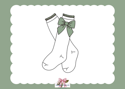 PO25: Girl’s Fall Heirloom Bow Socks