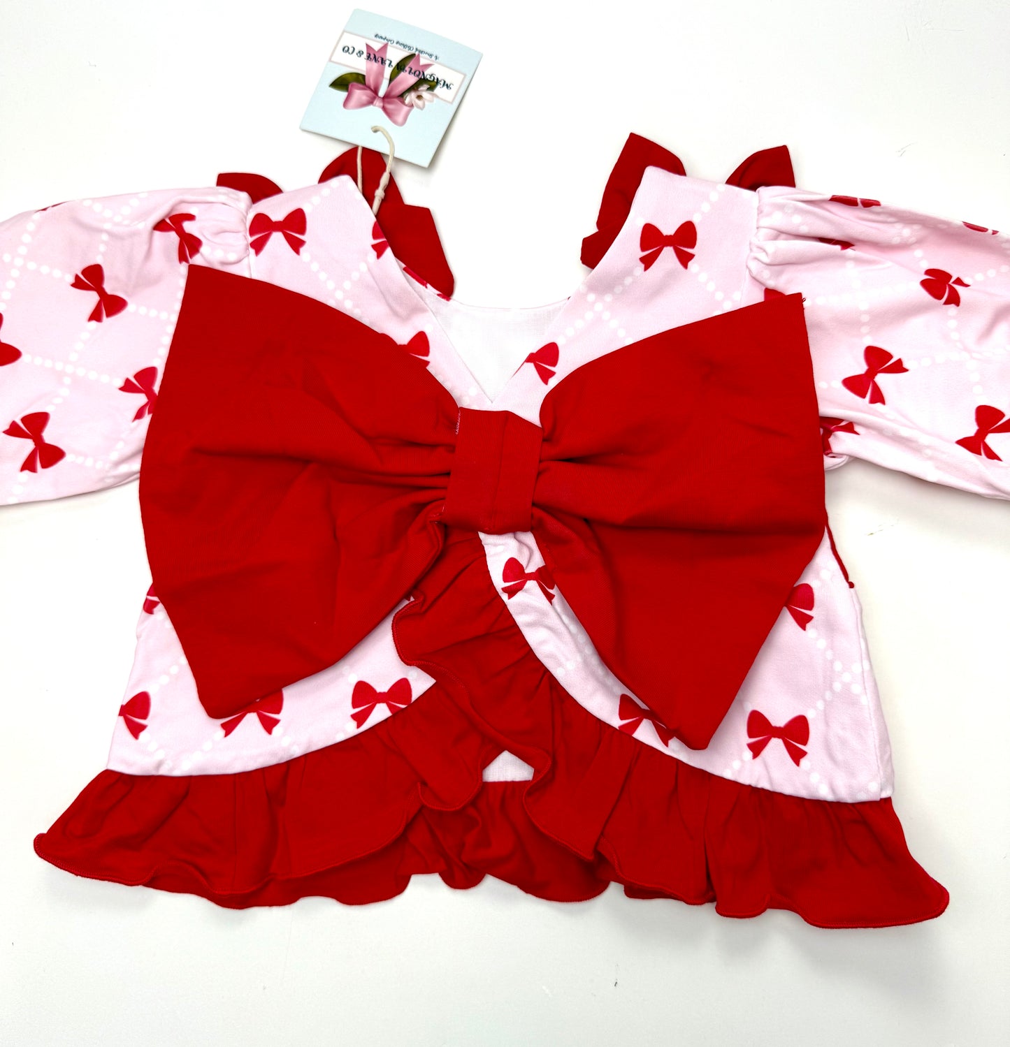 Valentine's Bows & Pearls Bloomer Set