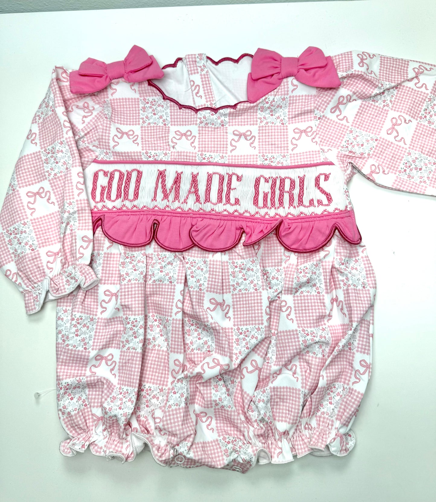 Girly Girl Patchwork Bubble - "GOD MADE GIRLS"