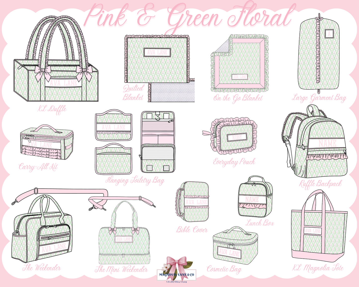 PO28: Pink & Green Floral Luggage (ETA: DECEMBER)