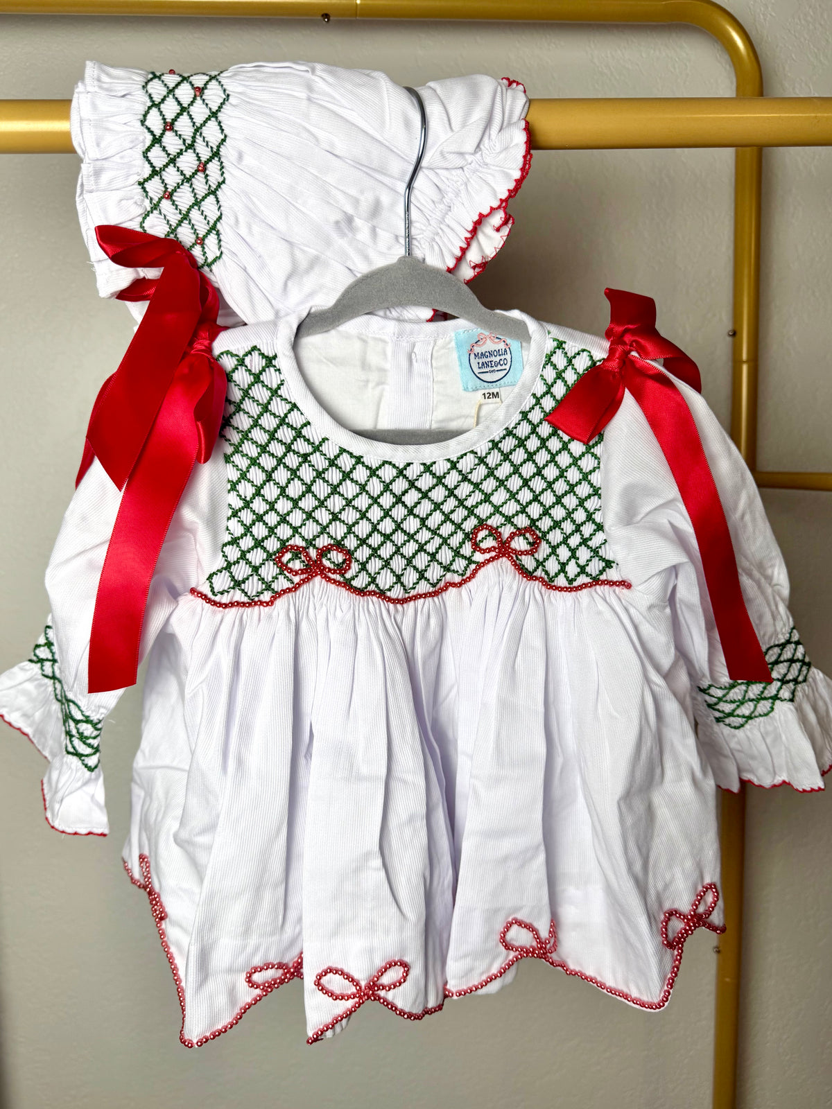 White Christmas: Girl's Bloomer Set/Dress