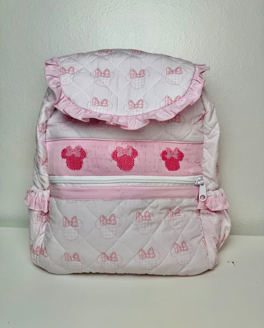 PO21: Magical Mouse - Pink Ruffle Flap Backpack