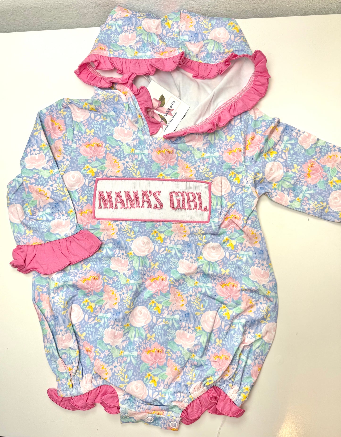 Watercolor Floral Sweatshirt Bubble - "MAMA'S GIRL"