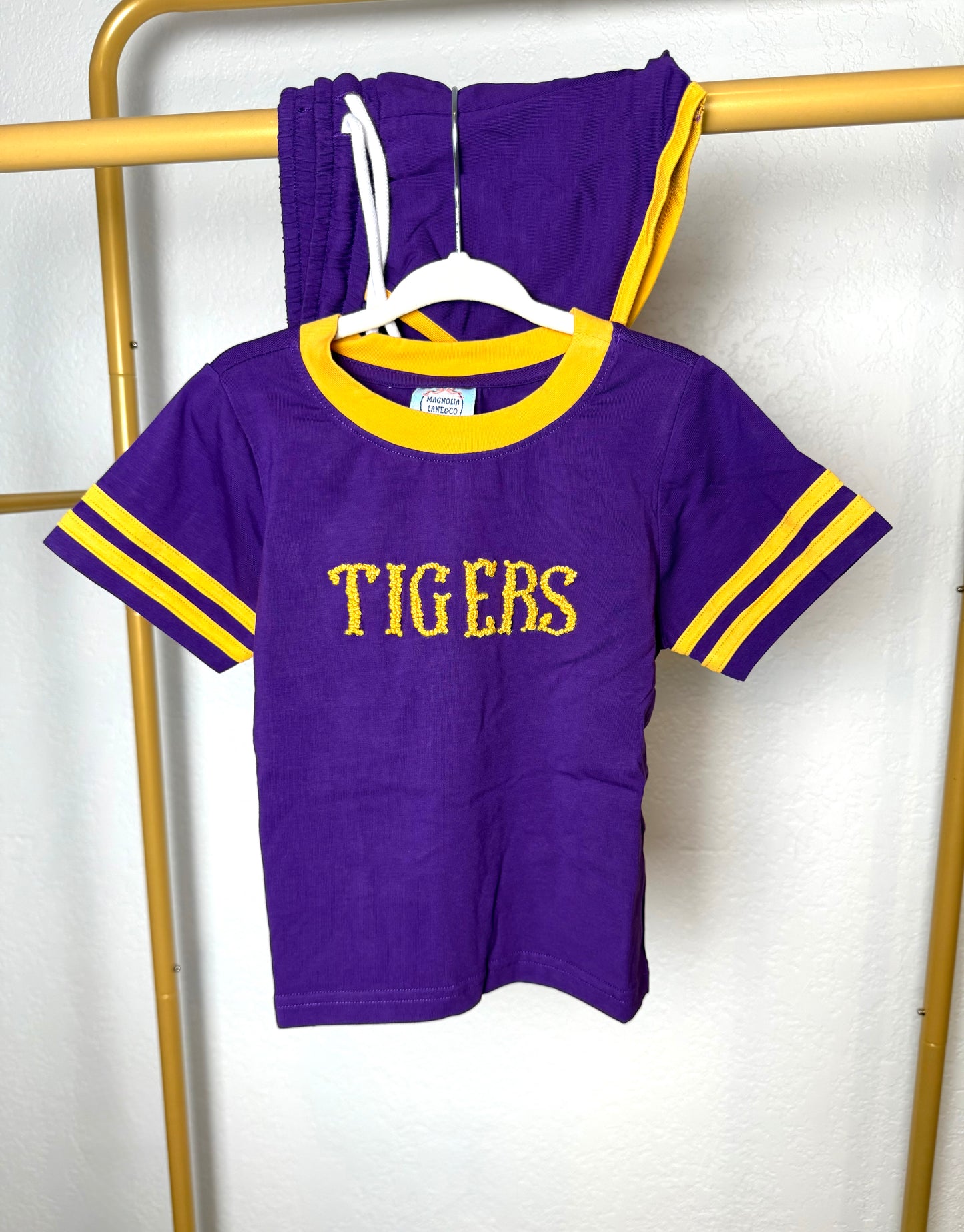 Purple & Gold Jerseys: Shorts Set  - "TIGERS"