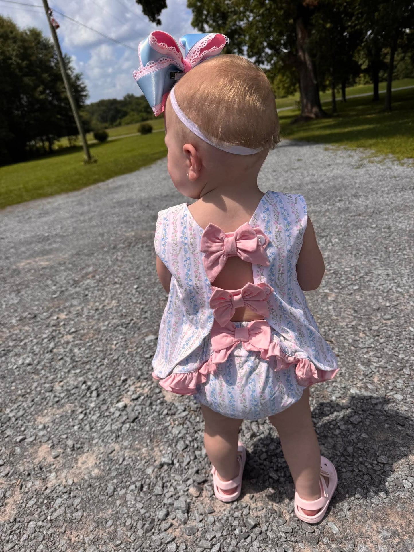 Girl’s Floral & Stripes Bloomer Set