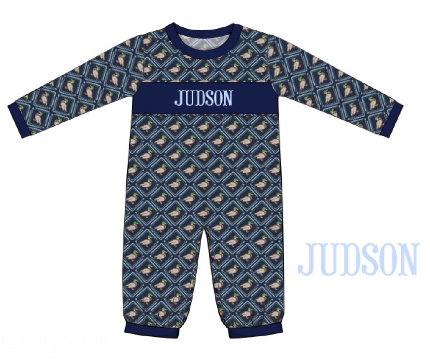 Mallard Patchwork Romper - "QUACK QUACK"