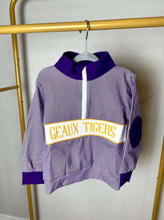 Boy's Purple & Gold Pullover - "GEAUX TIGERS"