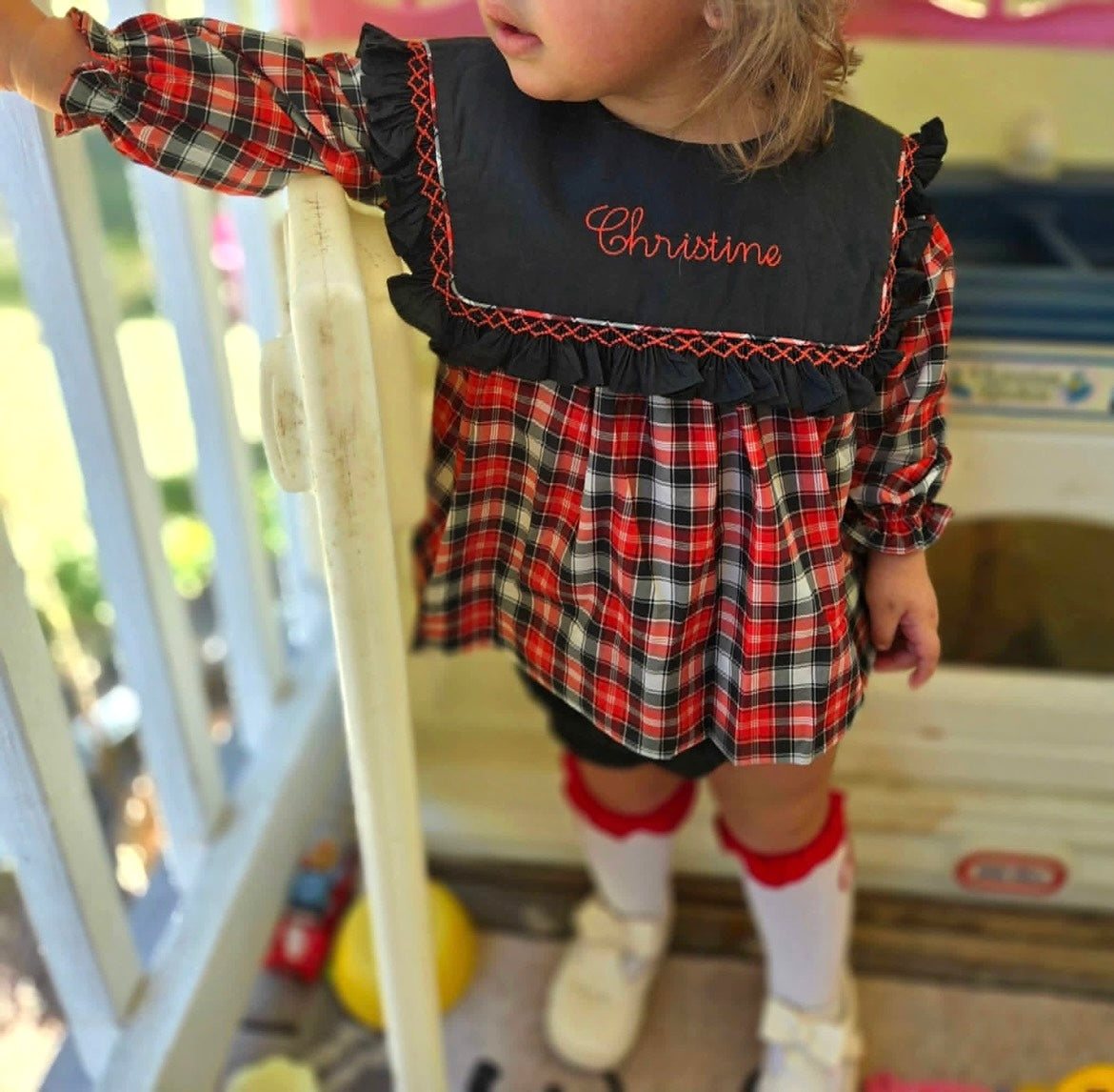 Christmas Plaid: Girl's Bloomer Set