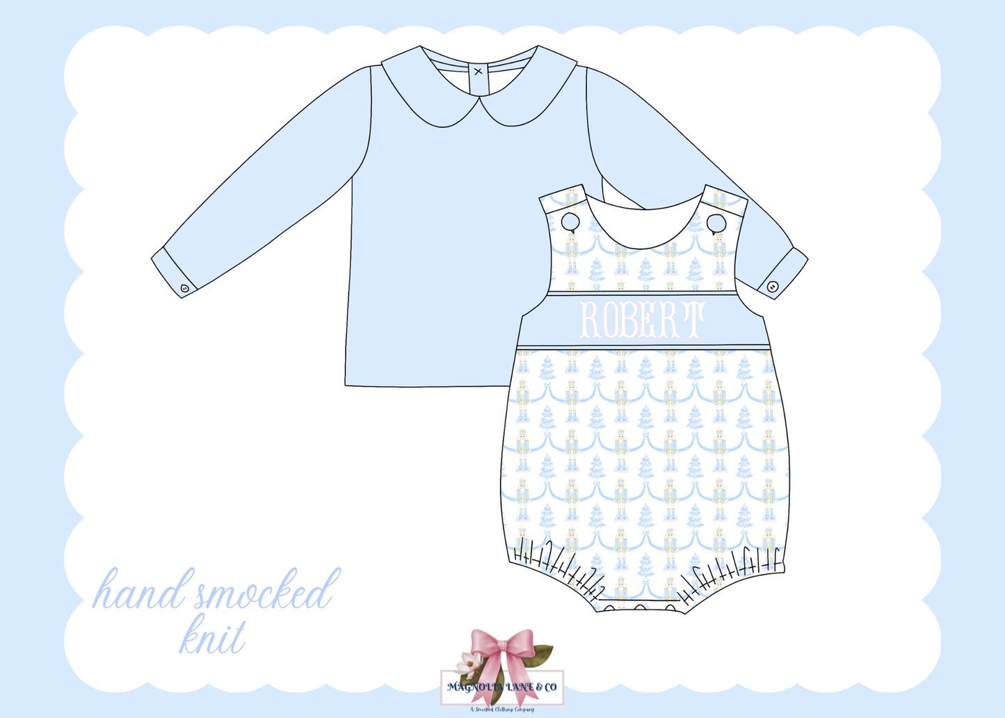 PO27: Boy's Blue Trees & Nutcrackers Bubble (ETA: November)