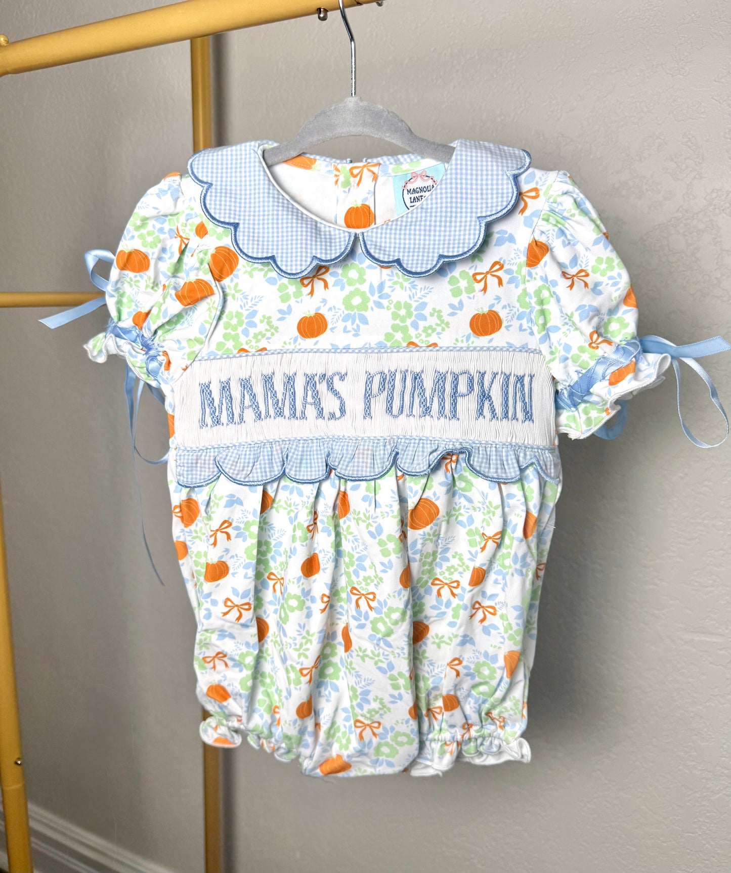 Girl's Pumpkins & Florals Bubble - "MAMA'S PUMPKIN"