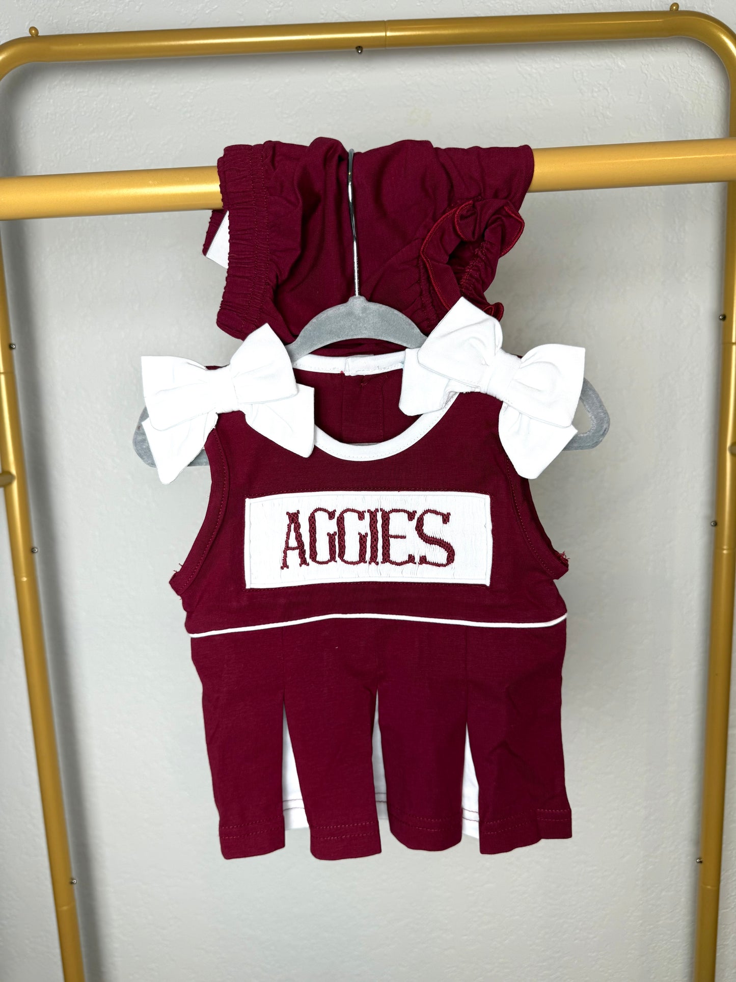 Maroon & White Cheer Uniform - "AGGIES"
