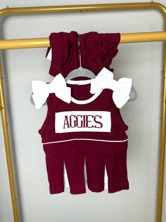Maroon & White Cheer Uniform - "AGGIES"