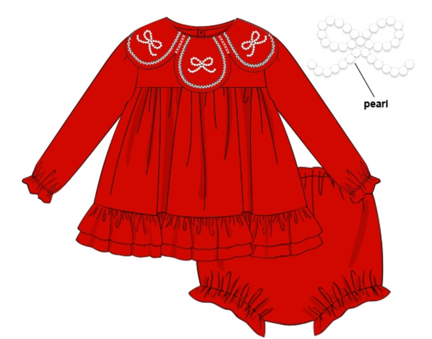 Christmas Pearls: BLOOMER SET