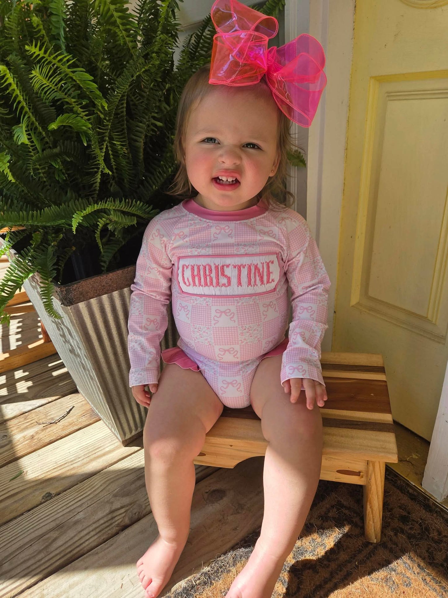Patchwork Swim: Girl's 1 PC - with bows
