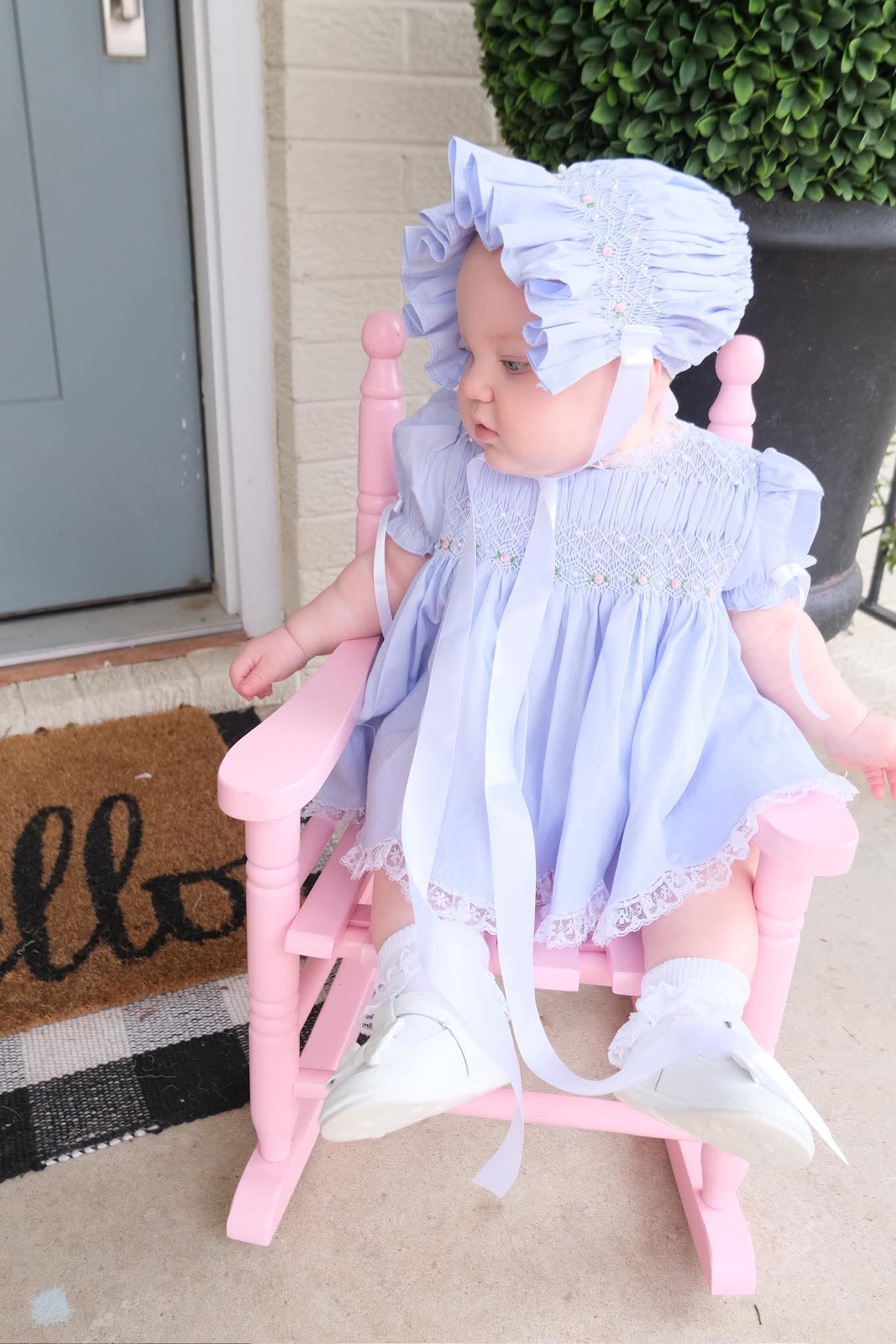 Girl's Blue Heirloom Bloomer Set