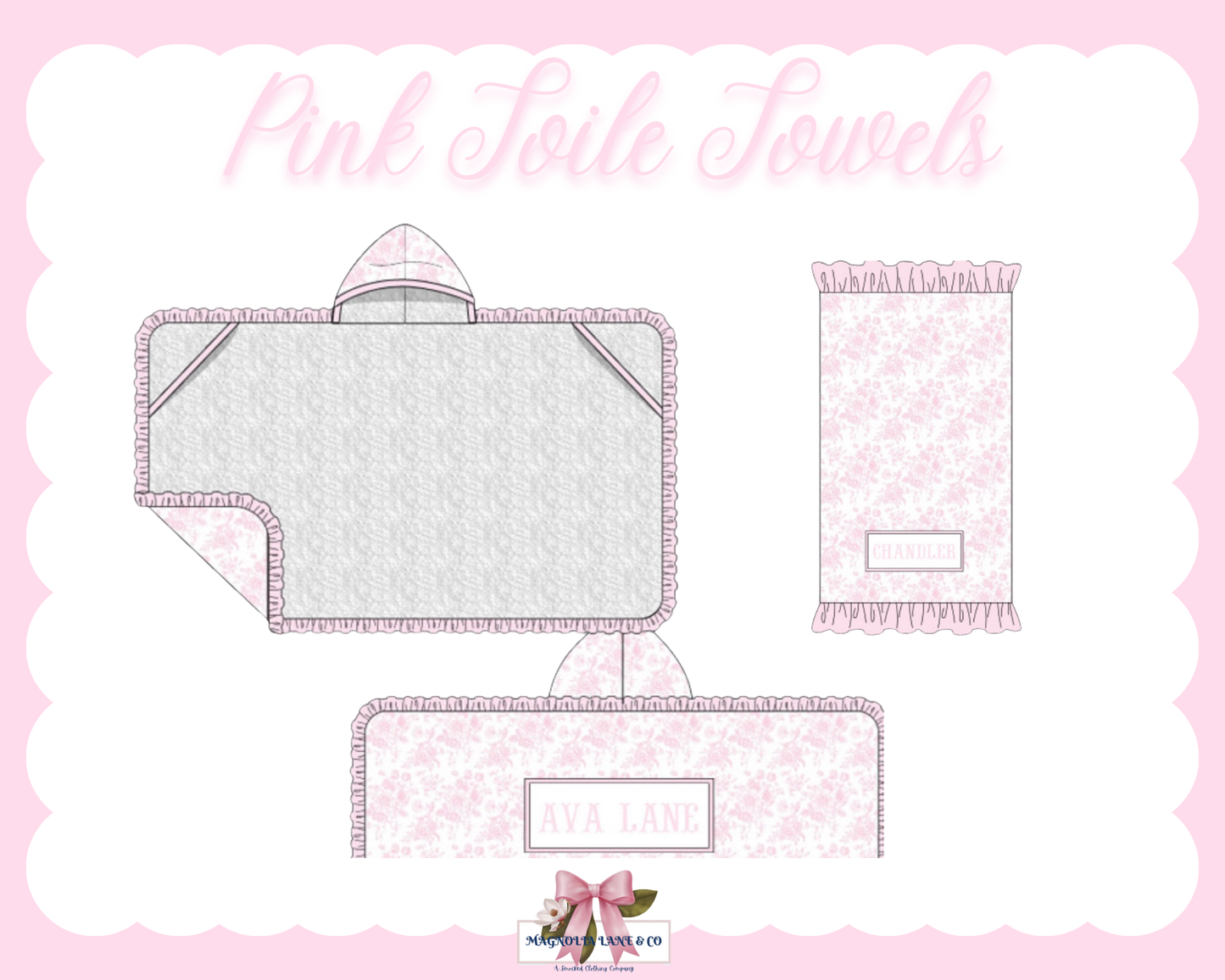PO28: Pink Toile Towels (ETA: DECEMBER)