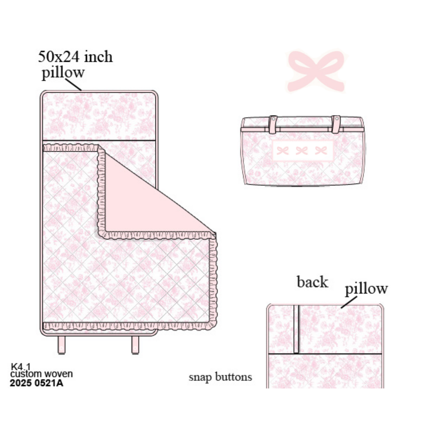 PO21: Pink Toile BTS Bundle w/ Bows (NO NAMES)