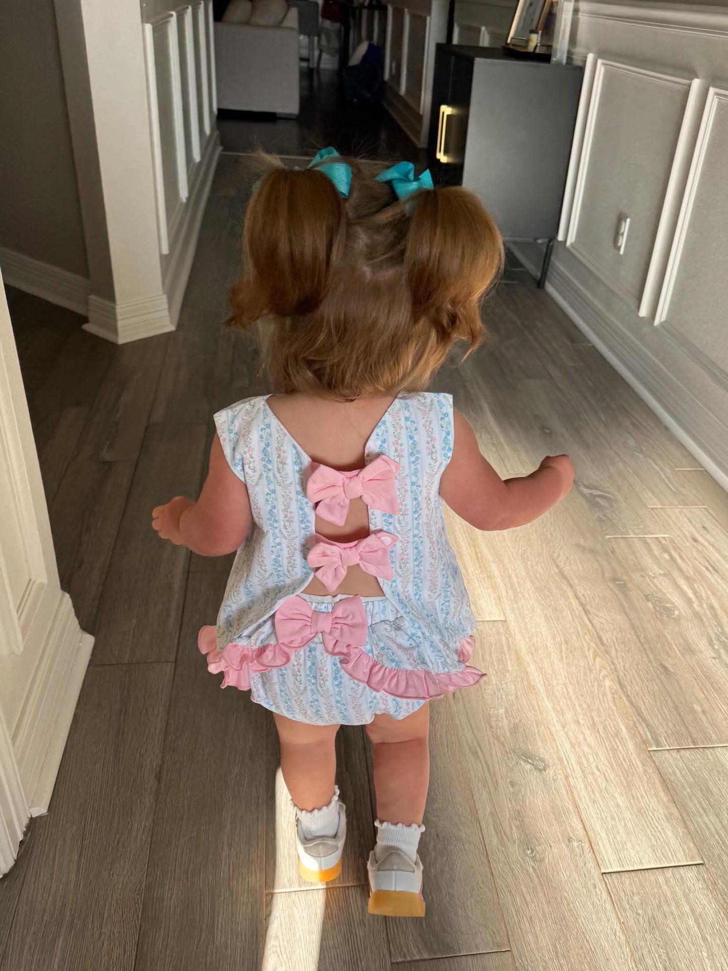 Girl’s Floral & Stripes Bloomer Set