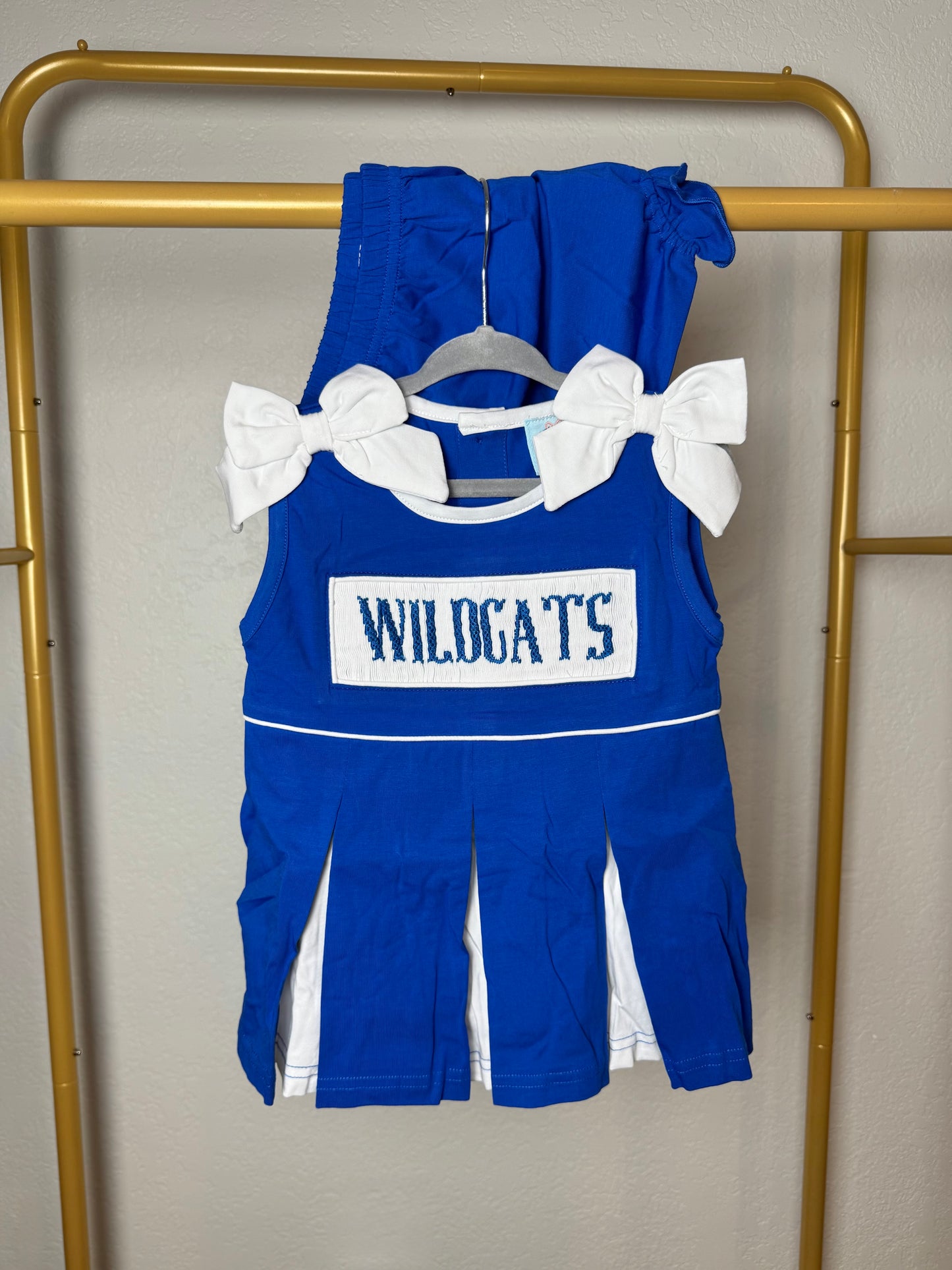 Royal Blue & White Cheer Uniform - "WILDCATS"