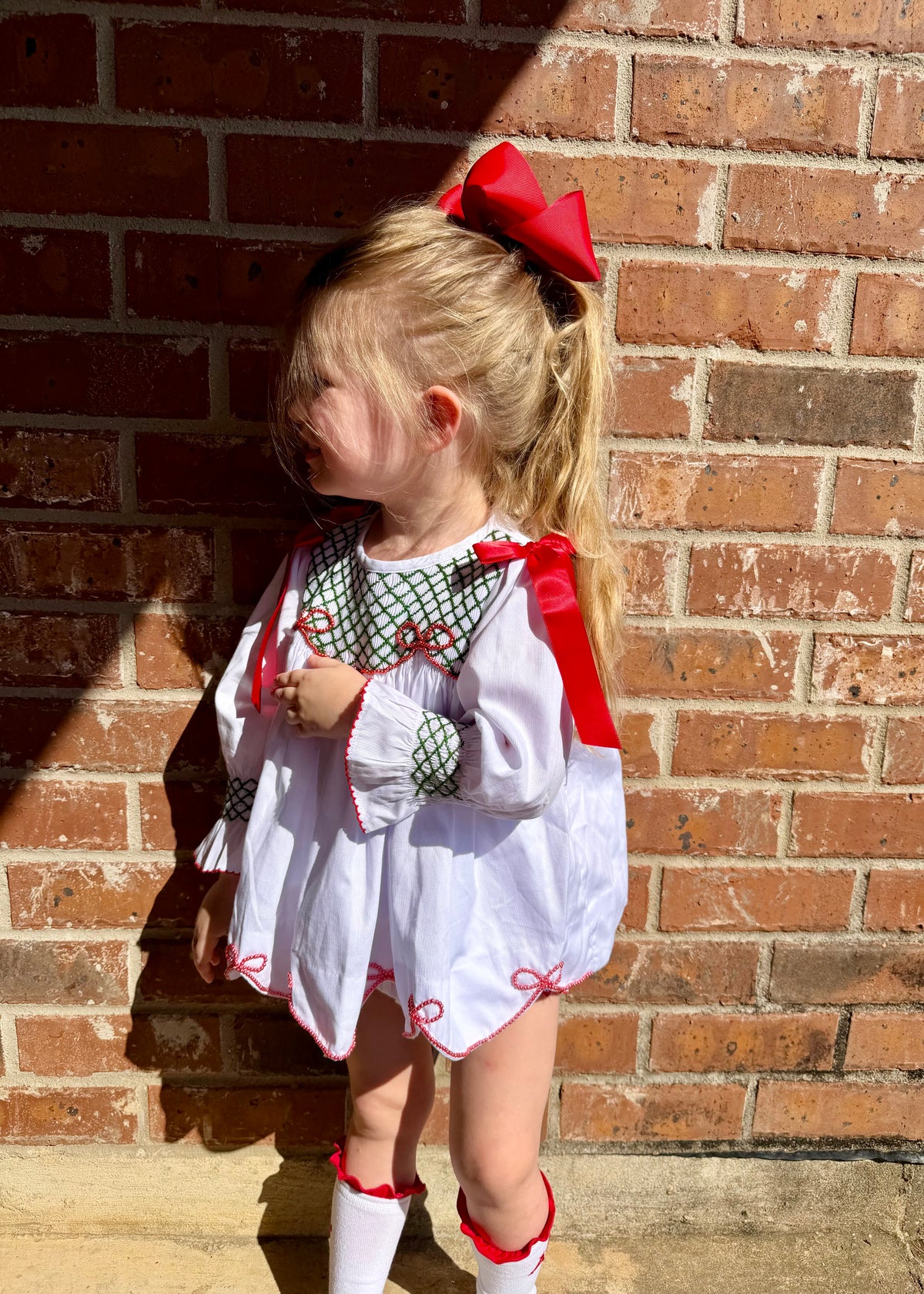 White Christmas: Girl's Bloomer Set/Dress