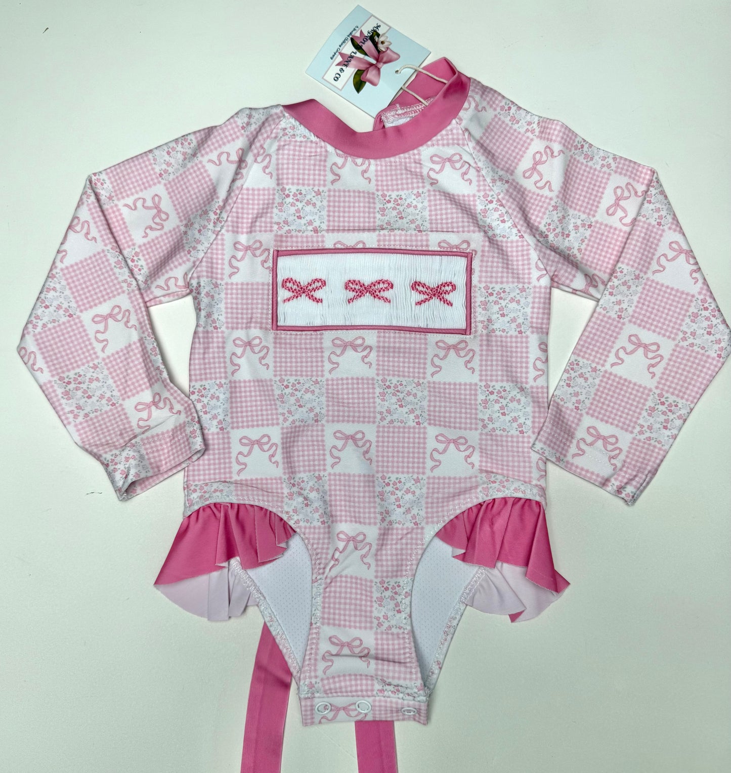 Patchwork Swim: Girl's 1 PC - with bows