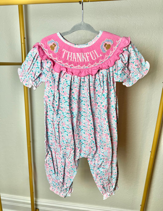 Girl’s Turkey Day Romper - "THANKFUL"