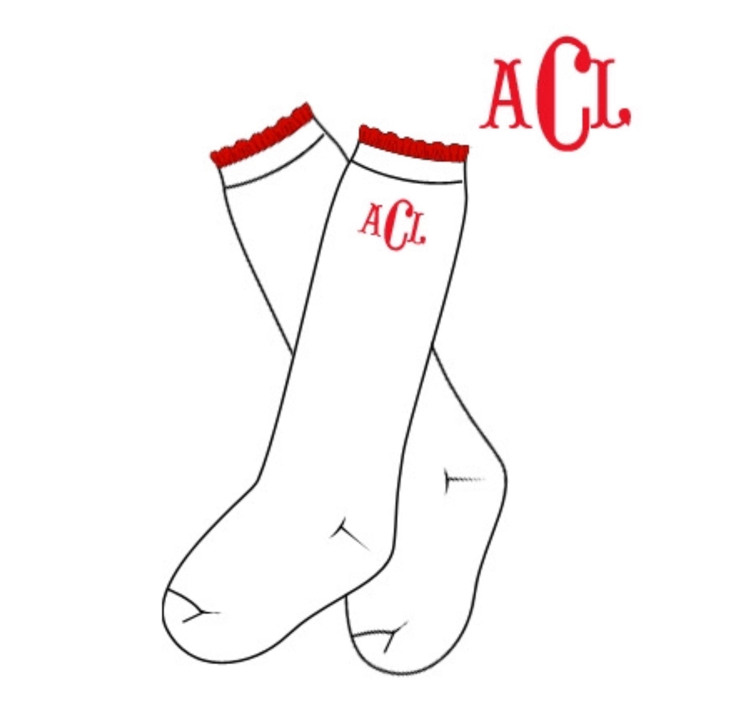 GIRL'S Red Ruffle Socks