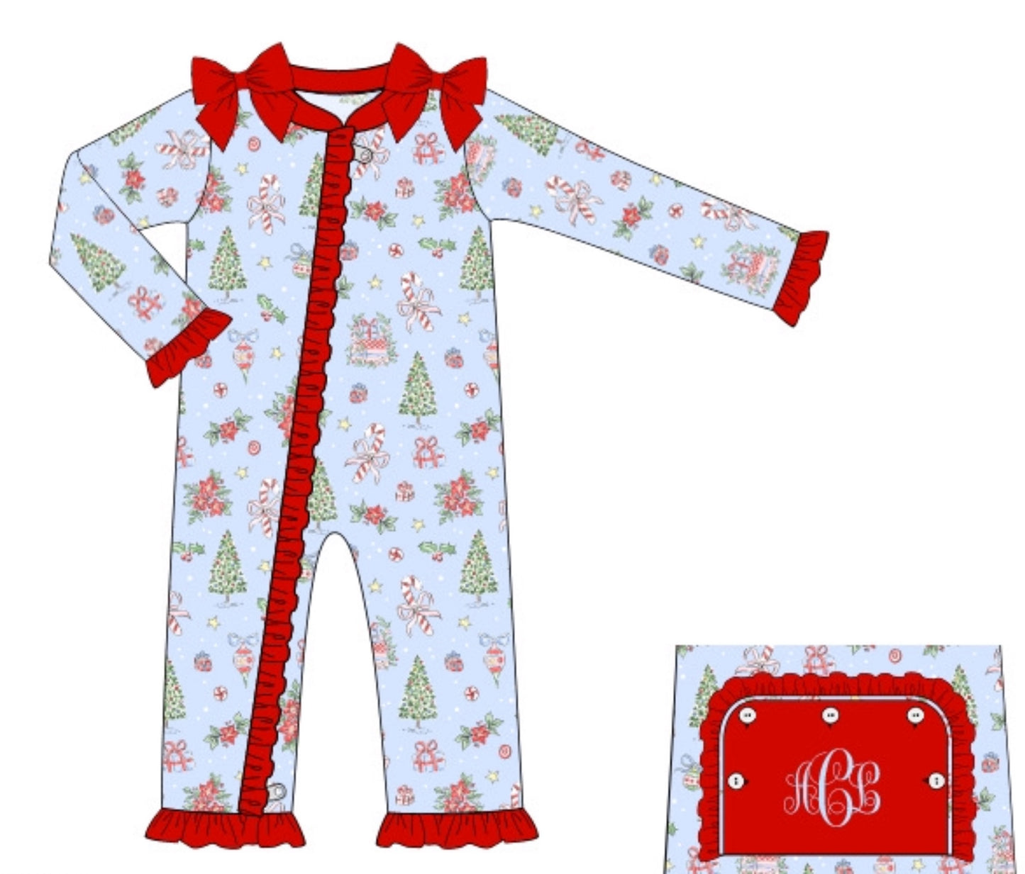 Merry Little Christmas: GIRL'S ZIPPER PJ