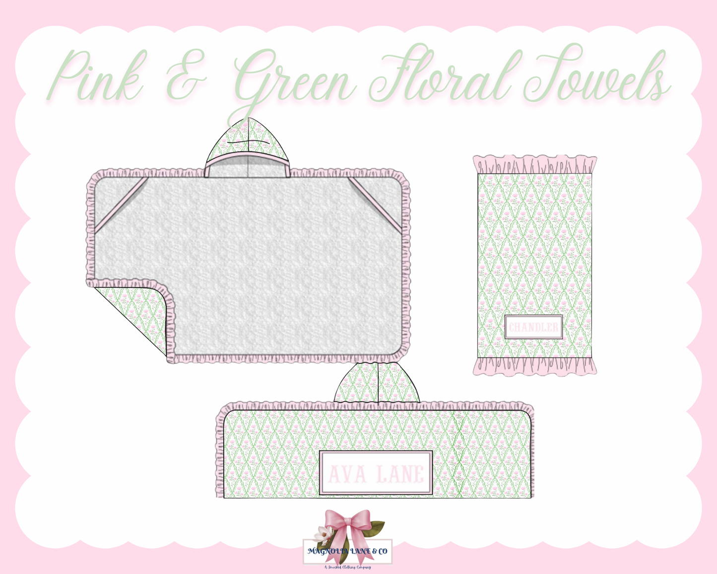 PO28: Pink & Green Floral Towels (ETA: DECEMBER)