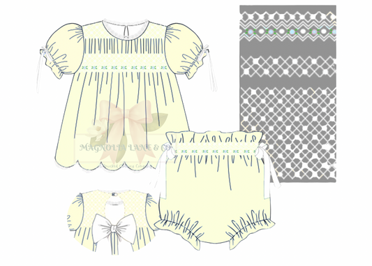 Heirloom Flash PO: Girl's Yellow Heirloom Bloomer Set