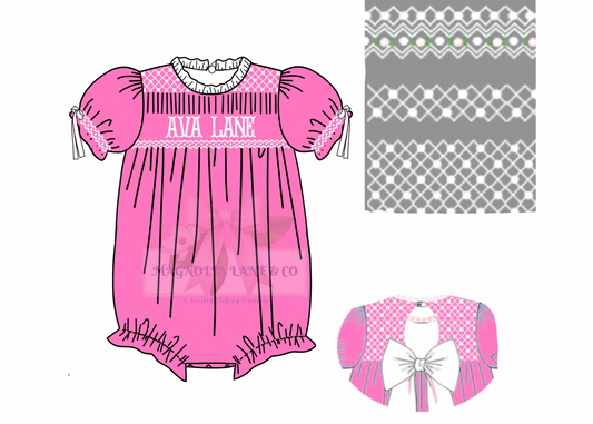 Heirloom Flash PO: Girl's Customizable Hot Pink Heirloom Bubble